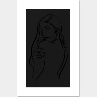 Simple And Aesthetic One Line Art Woman Posters and Art